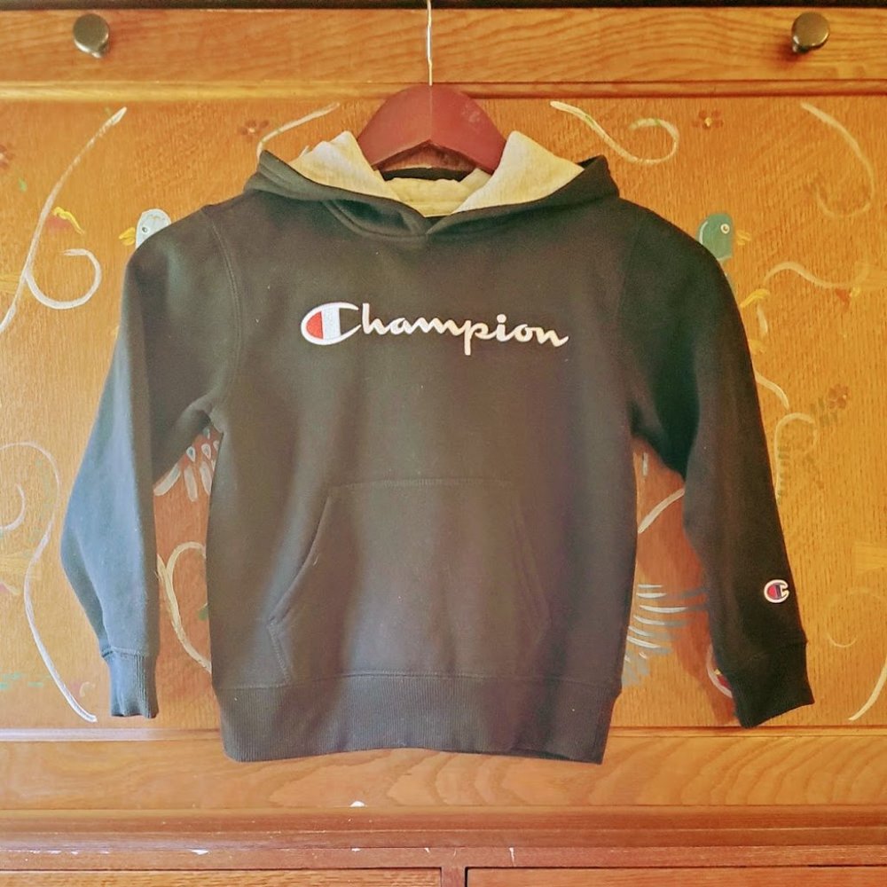 Childs, Kids, Black Champion Hoodie, boys